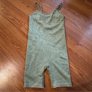 Indero Green Sleeveless Romper Size‎ S Gym Training Athletic Sporty Casual